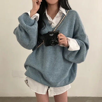 Pull oversize à col V