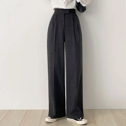 Pantalon Coupe Large Bouton Caché