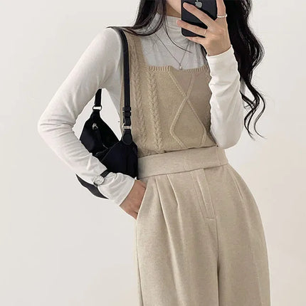 Pantalon Coupe Large Bouton Caché