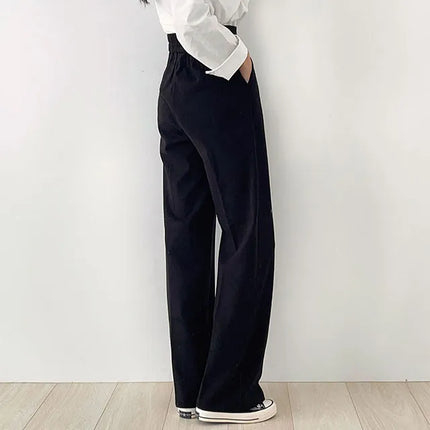 Pantalon Coupe Large Bouton Caché