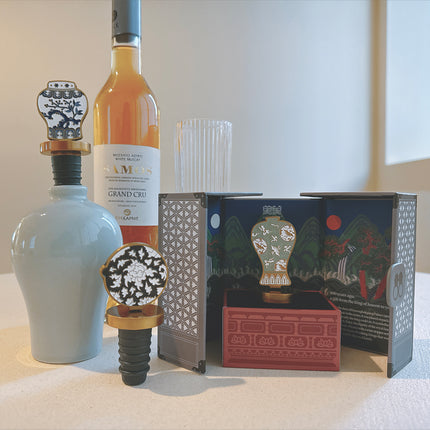 Bouchon de vin décoratif en céramique – Motifs traditionnels
